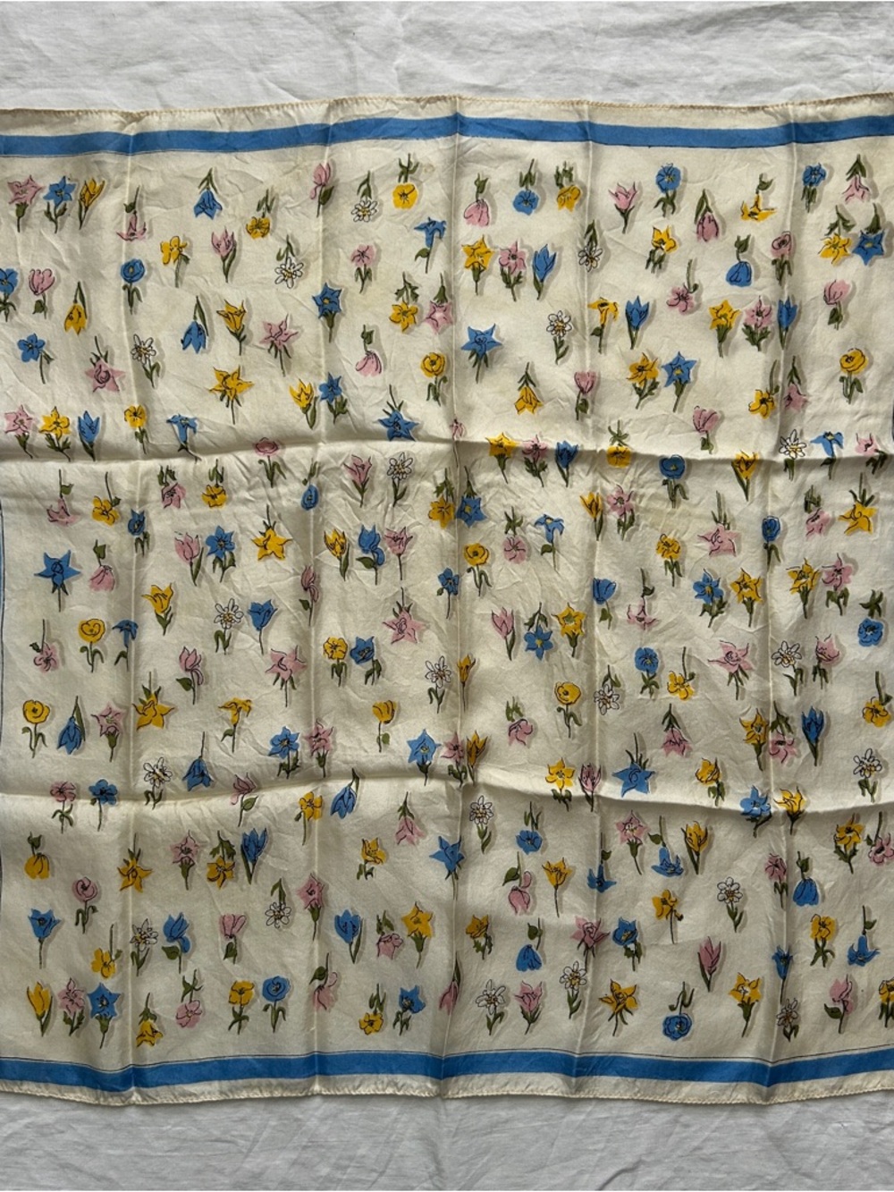 Vintage Floral Silk Scarf